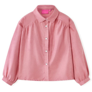 Blusa para niños con mangas de farol rosa palo 104 D