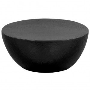 Mesa de centro de aluminio martillado 70x30 cm negro D