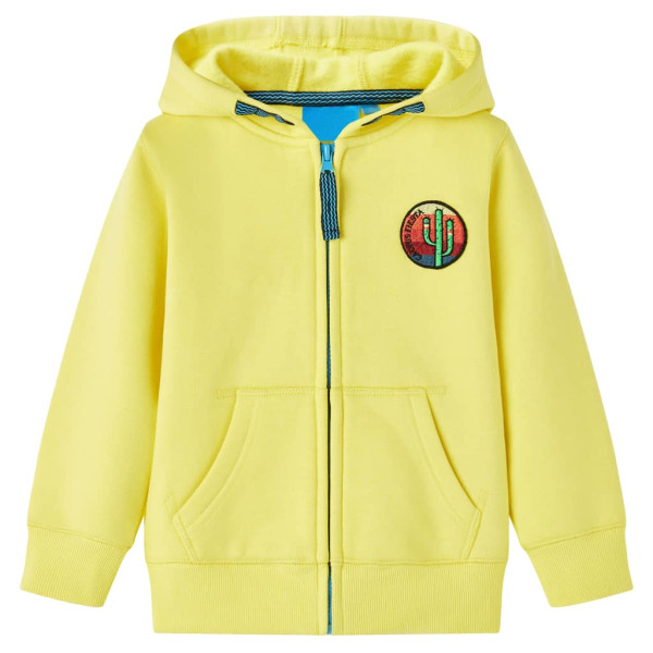 Sudadera para niños con capucha y cremallera amarillo claro 104 D