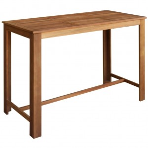 Mesa de bar de madera de acacia maciza 150x70x105 cm D