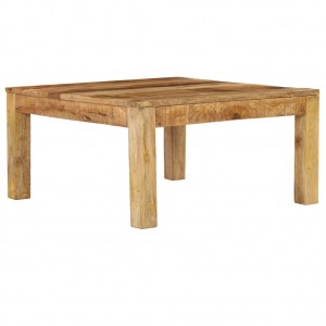 Mesa de centro de madera de mango maciza 80x80x40 cm D