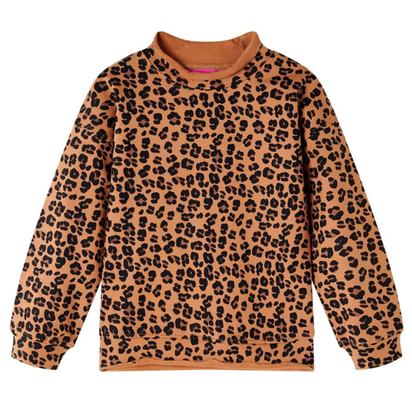 Camisola infantil com leopardo de conhaque claro impressão 128 D