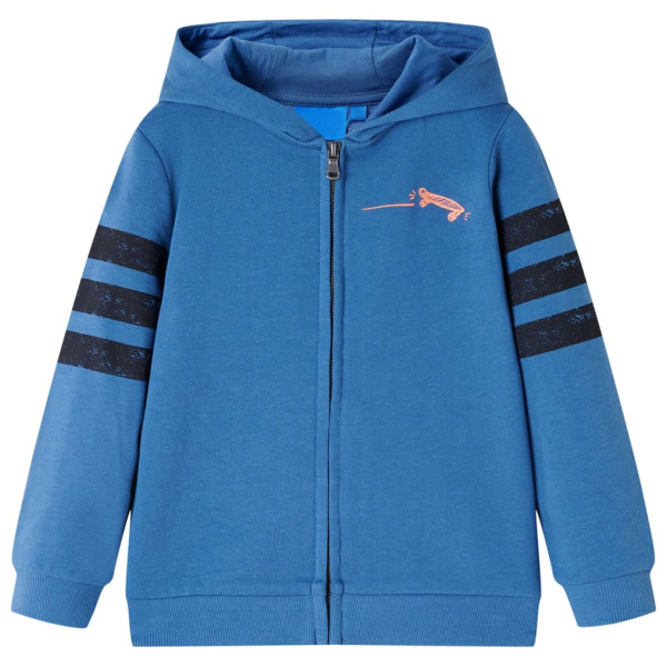 Sudadera de niños con capucha cremallera estampado monopatín azul 140 D