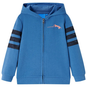 Sudadera de niños con capucha cremallera estampado monopatín azul 116 D