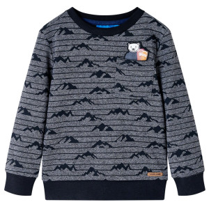 Sudadera para niños con estampado de colinas azul marino mélange 104 D