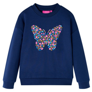 Sudadera para niños con estampado de mariposa azul marino 128 D