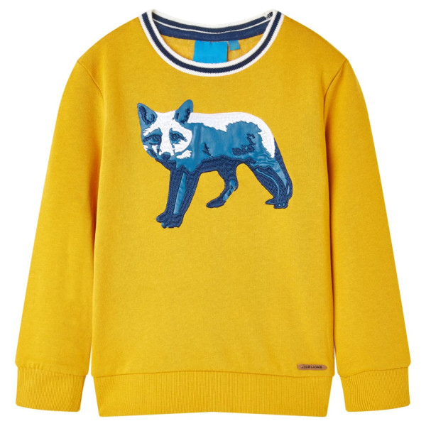 Sudadera para niños con estampado de zorro color ocre 116 D