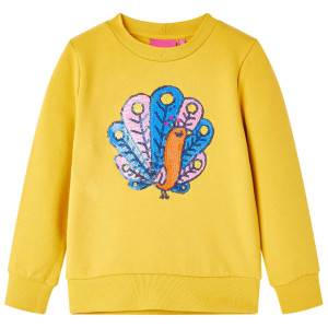 Sudadera niños con diseño pavo real de lentejuelas ocre oscuro 116 D