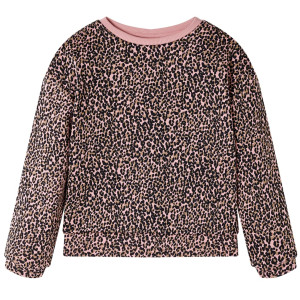 Sudadera para niños con estampado de leopardo rosa medio 128 D