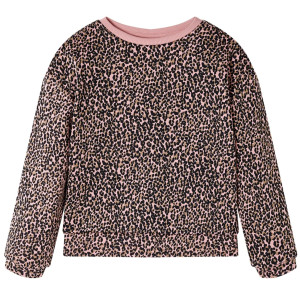 Sudadera para niños con estampado de leopardo rosa medio 104 D