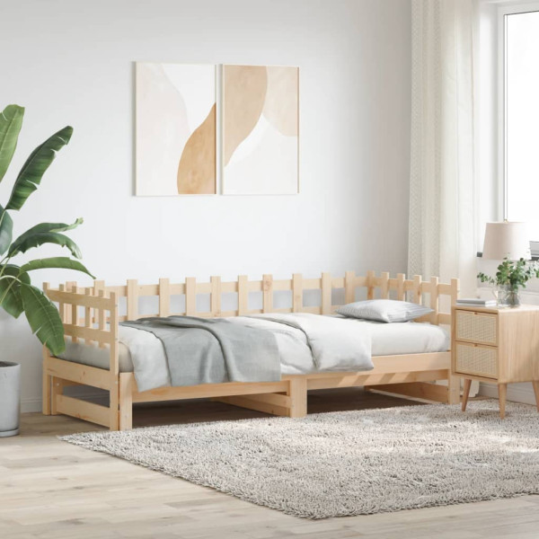 Sofá cama removível madeira maciça de pinho 2x(90x190) cm D