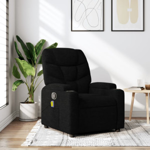 Assento de massagem reclinável de tecido preto D
