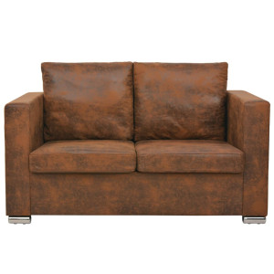 vidaXl Sofa de 2 plazas 137x73x82 cm piel de ante artificial D