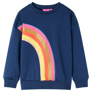 Sudadera para niños con estampado de arco iris azul marino 92 D