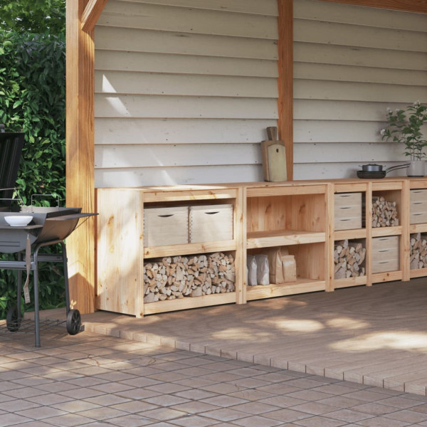 Muebles de cocina de exterior 2 piezas madera maciza de pino D