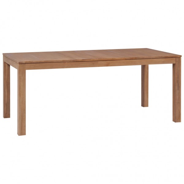 Mesa de jantar madeira teca maciça acabamento natural 180x90x76 cm D