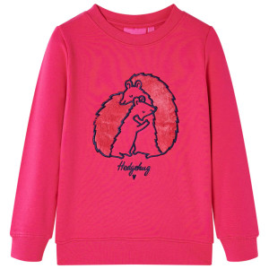 Sudadera para niños con diseño de erizo rosa chillón 116 D