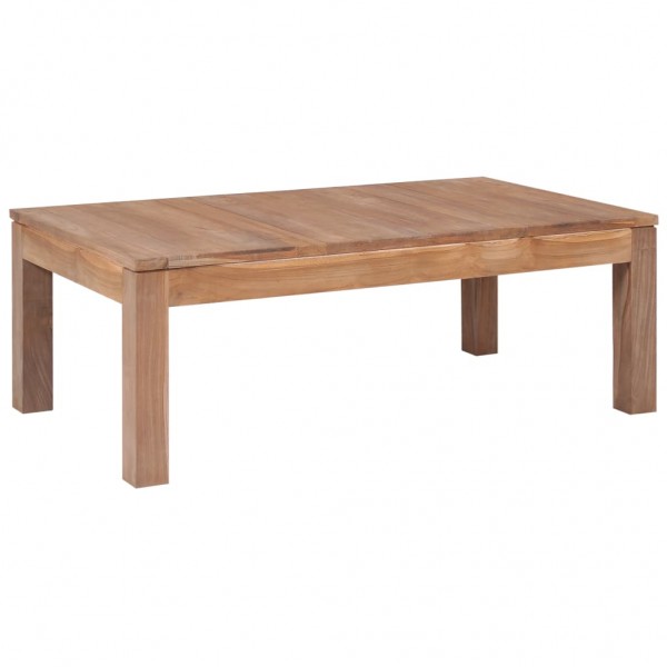Mesa de centro madera teca maciza acabado natural 110x60x40 cm D