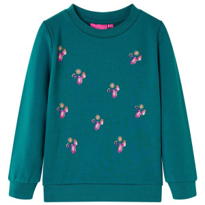 Sudadera para niños estampado purpurina verde oscuro 104 D