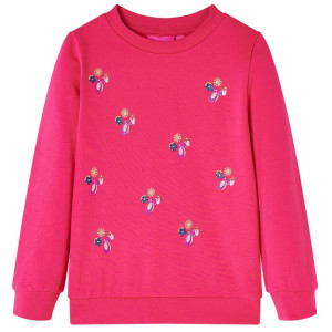 Sudadera para niños estampado purpurina rosa chillón 140 D