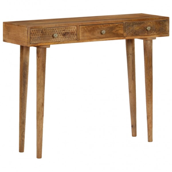 Mesa consola de madeira maciça de mangue 102x30x79 cm D