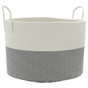Cesta de almacenaje algodón gris y blanco Ø51x33 cm H