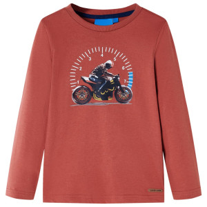 T-shirt para crianças mangas compridas com motocicleta impressão henna 116 D