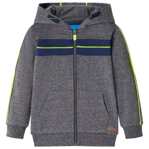 Sudadera para niños con capucha y cremallera gris mélange 116 D