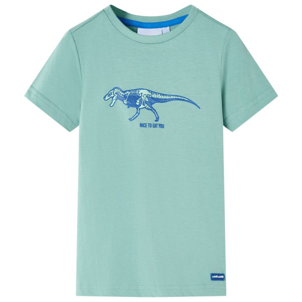 Crianças t-shirt com clara caqui dinossauro impressão 140 D