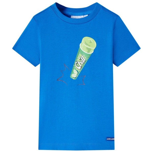 Camiseta para niños con estampado de polo azul chillón 128 D