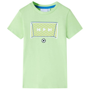 Camiseta para niños con dibujo portería de fútbol verde lima 116 D