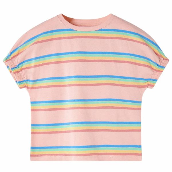 Impresso infantil t-shirt arco-íris tiras melocoton 128 D