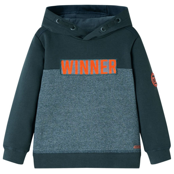 Sudadera con capucha de niños estampado texto Winner verde oscuro 104 D