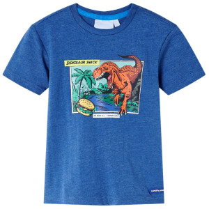 Camiseta para niños con estampado de dinosaurio azul oscuro 116 D