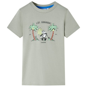 Camiseta para niños con estampado de mono caqui claro 128 D