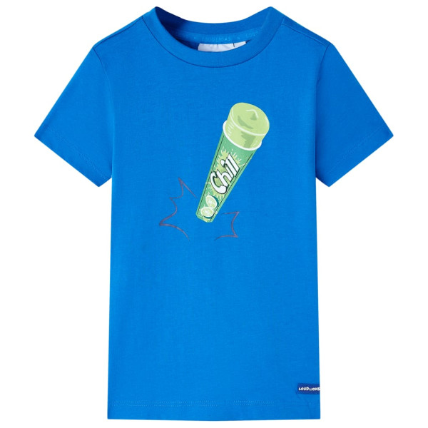 T-shirt infantil com polo azul squeaky impressão 140 D