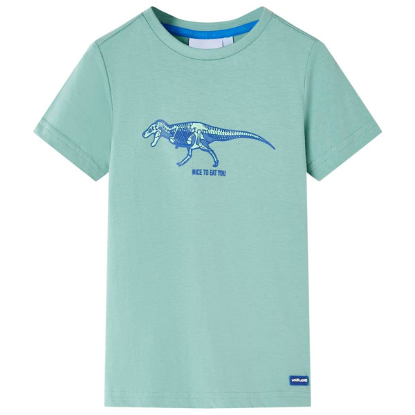 T-shirt infantil com clara caqui dinossauro impressão 128 D