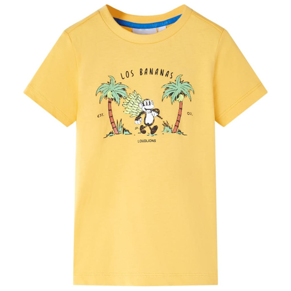 Camiseta para niños con estampado de mono ocre claro 104 D