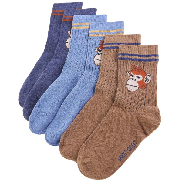 Calcetines para niños 5 pares con estampado de mono EU 26-29 D