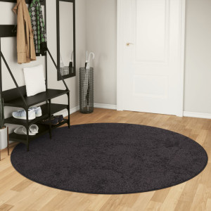 Alfombra lavable antideslizante gris antracita Ø 200 cm D