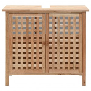 Armário para lavatório em madeira de nogueira maciça 66x29x61cm H