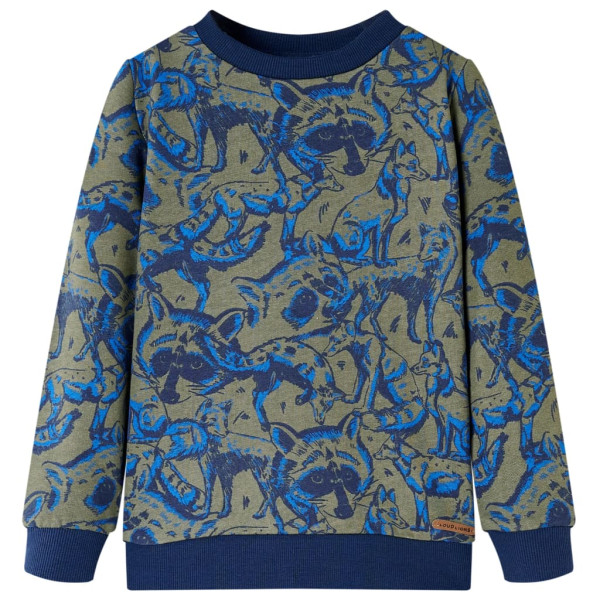 Sudadera para niños con estampado de raches y zorros caqui 116 D