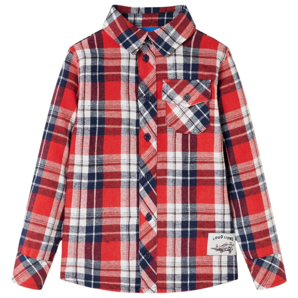 Camisa para crianças vermelho e azul marinho 104 D