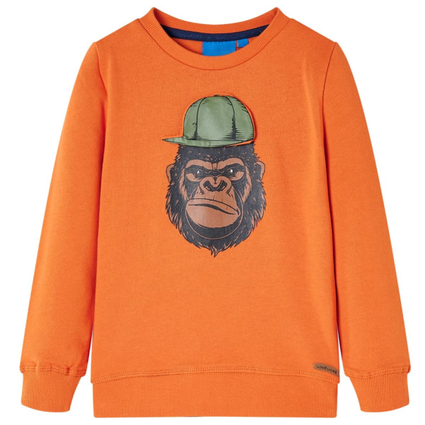 Sudadera para niños con estampado de gorila naranja oscuro 128 D