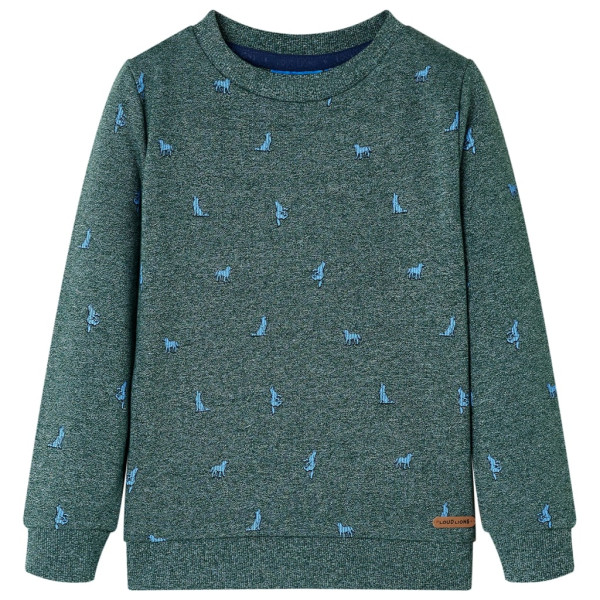 Sudadera para niños con estampado de perritos verde oscuro melange 116 D