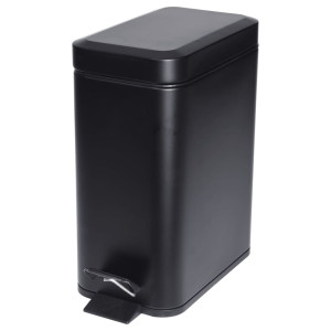 Excellent Houseware Cubo de basura con pedal negro mate 5 L D