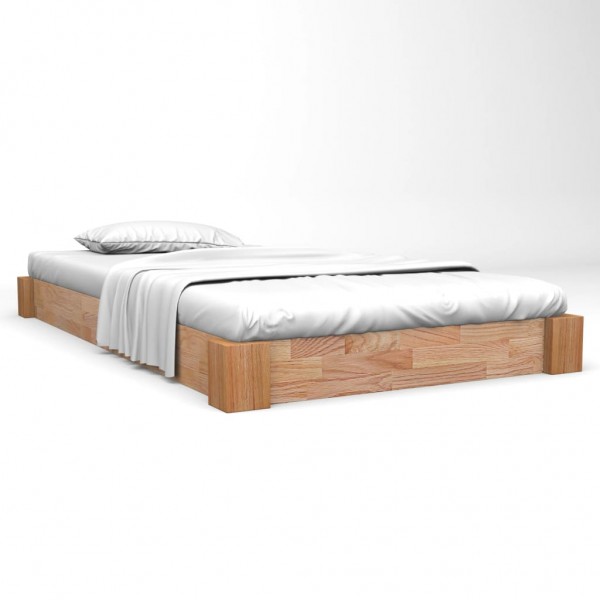 Estructura de cama de madera maciza de roble 90x200 cm D