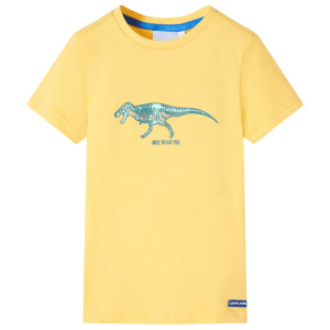 Camiseta para niños con estampado de dinosaurio ocre claro 104 D