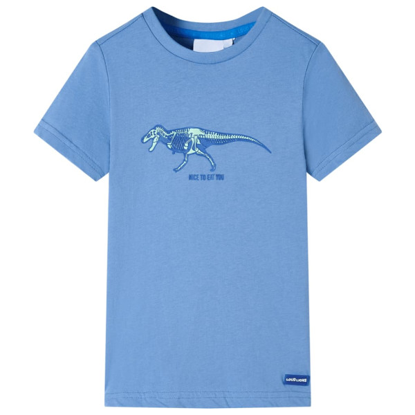 Camiseta para niños con estampado de dinosaurio azul 104 D