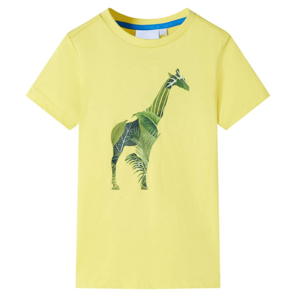 Camiseta infantil com estampa de girafa amarela 104 D